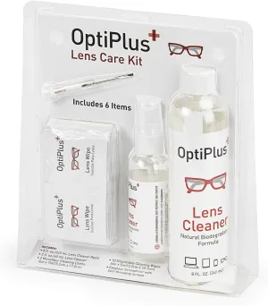 OptiPlus Lens Care Kit Alcohol-Free, Microfiber Cloths, Wipes, Eyeglass Screwdriver
