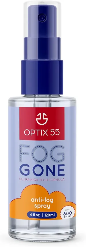 Optix 55 Anti-Fog Spray for Non-Reflective Lenses | Prevents Fogging of Glass or Plastic Windows, Mirrors, Eyewear Lenses, Glasses, Swim Goggles, Ski Masks, Binoculars |Long Lasting Solution (4.01)