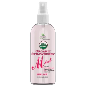 Organic Strawberry Mist For Skincare - USDA Certified Organic, Face Mist Spray, Moisturize Sensitive and Dry Skin - Pillow Mist for Relaxation - Soothing & Relaxing -100% Pure Strawberry Essential Oil