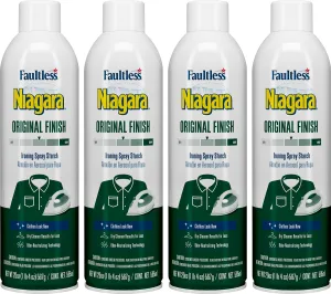 Original Hold Spray Starch for Clothes, Wrinkle Remover & Ironing Aid with Fresh Scent, Crisp Finish, No Flaking or Clogging, 20 oz Cans (Pack of 4)