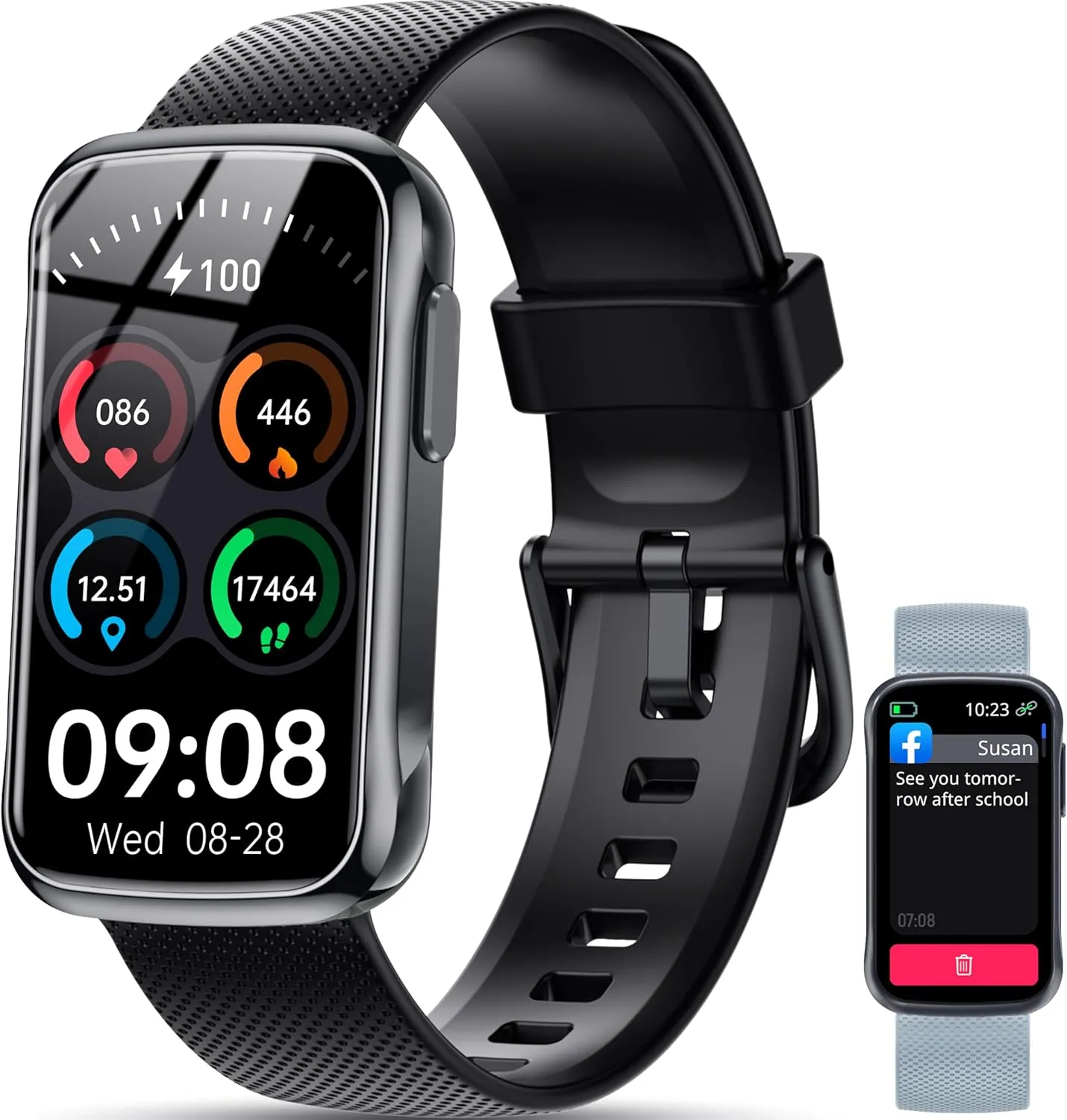OUKITEL Smart Watch for Men Women with 24 Sport Modes, Fitness Tracker 1.47" Smartwatch with Heart Rate/SpO2/Sleep Monitor, Step Counter Activity Pedometer with IP68 Waterproof for iOS Android