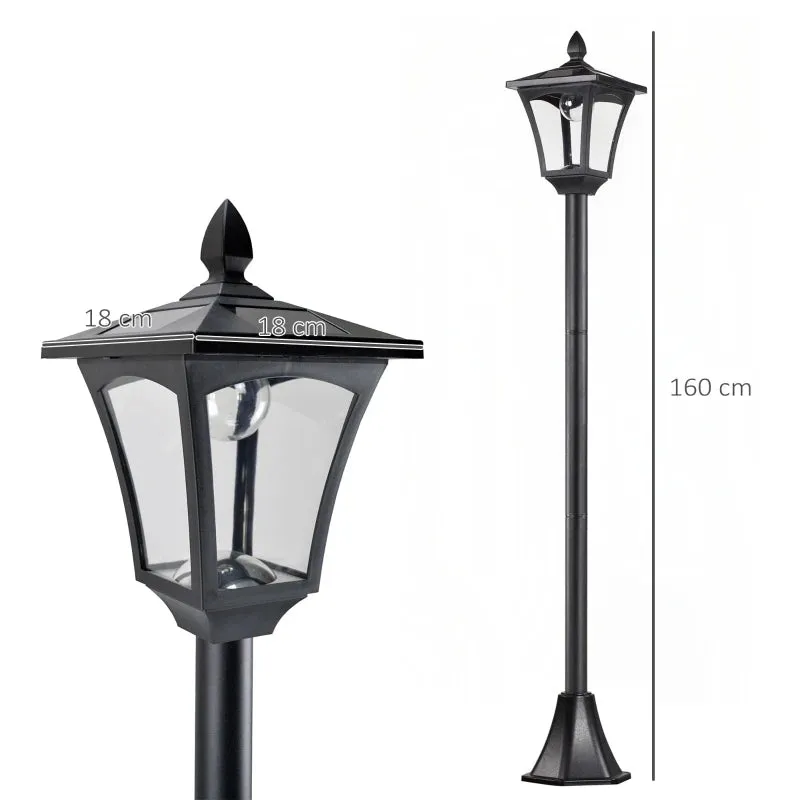 Outdoor Garden Solar Post Lamp Sensor Dimmable LED Lantern