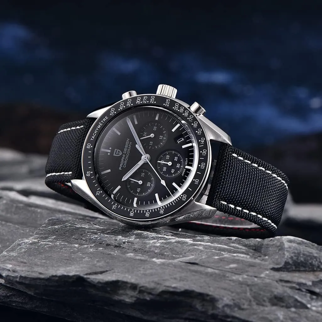 Pagani Design 1701 V6 Moon Wristwatch Homage Men's Quartz Chronograph Watches VK63 Movement Stianless Steel Construction 100M Waterproof Fashion Sport Watch