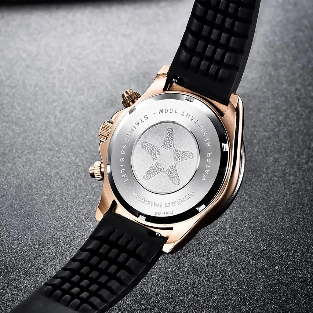 Pagani Design Daytona Homage Men's Quartz Watches Japan Movement Ceramic Bezel Stainless Steel Band Screw-in Crown Waterproof Sport Chronograph Watch
