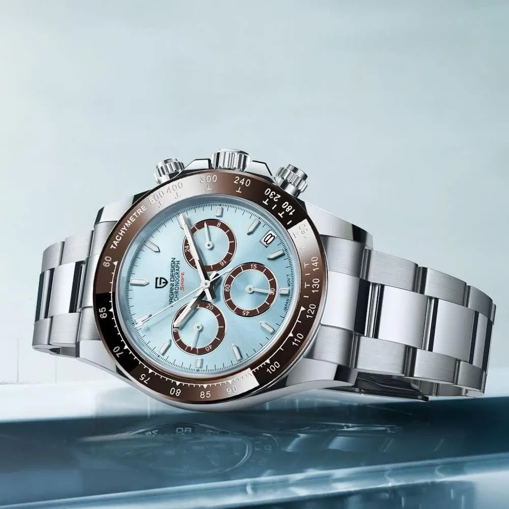 Pagani Design Daytona Homage Men's Quartz Watches Japan Movement Ceramic Bezel Stainless Steel Band Screw-in Crown Waterproof Sport Chronograph Watch