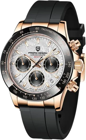 Pagani Design Daytona Homage Men's Quartz Watches Japan Movement Ceramic Bezel Stainless Steel Band Screw-in Crown Waterproof Sport Chronograph Watch