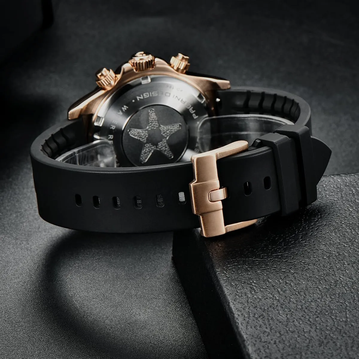 Pagani Design Men's Quartz Watch Simple Style High Precision Chronograph Waterproof Ceramic Bezel Stainless Steel Chain