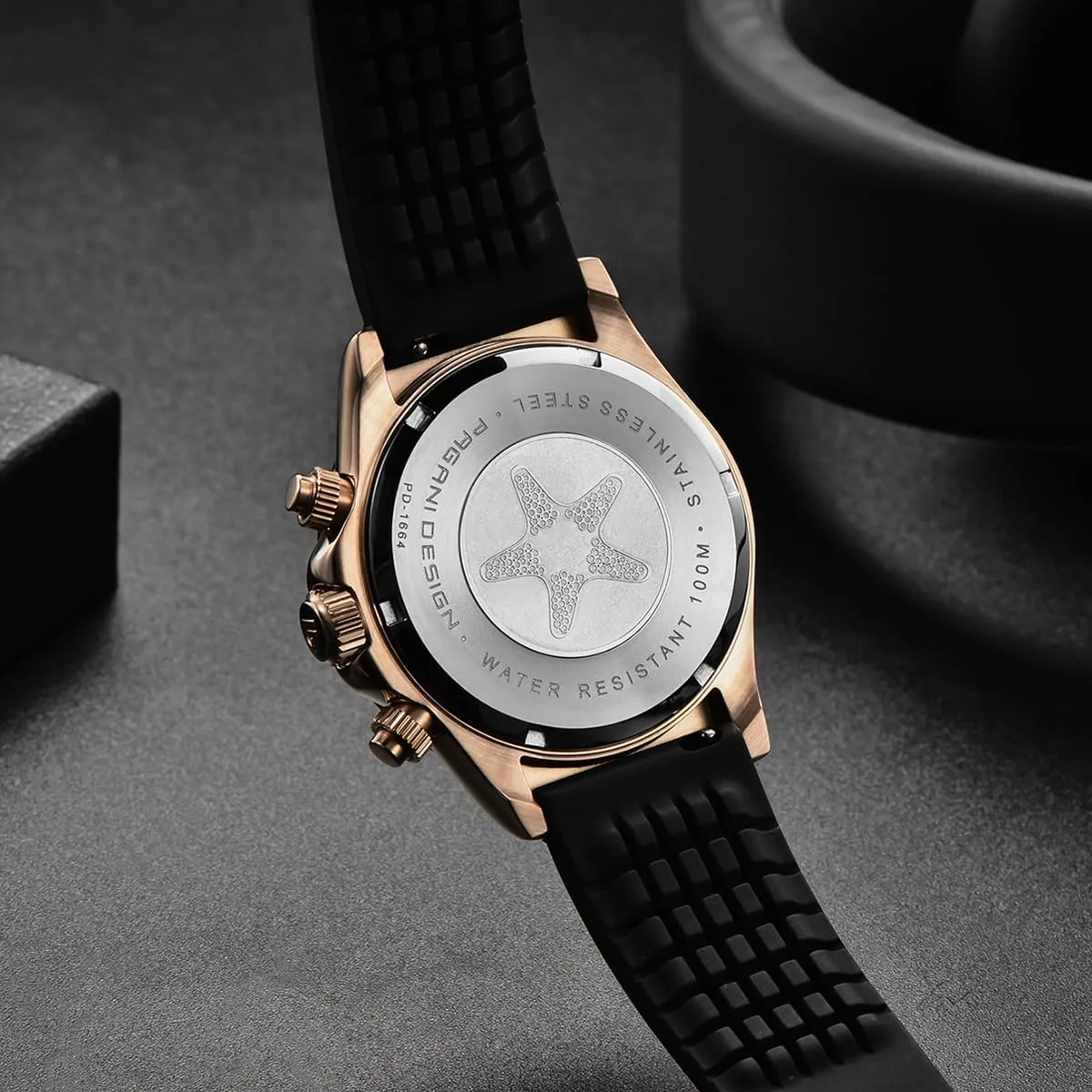 Pagani Design Men's Quartz Watch Simple Style High Precision Chronograph Waterproof Ceramic Bezel Stainless Steel Chain
