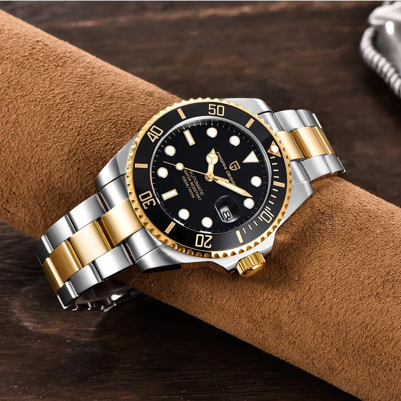 Pagani Design PD1639 Men's Mechanical Watch Luxury Ceramic Bezel Japanese Movement Stainless Steel Fashion Classic Automatic Watch Sapphire Glass Men's Watch