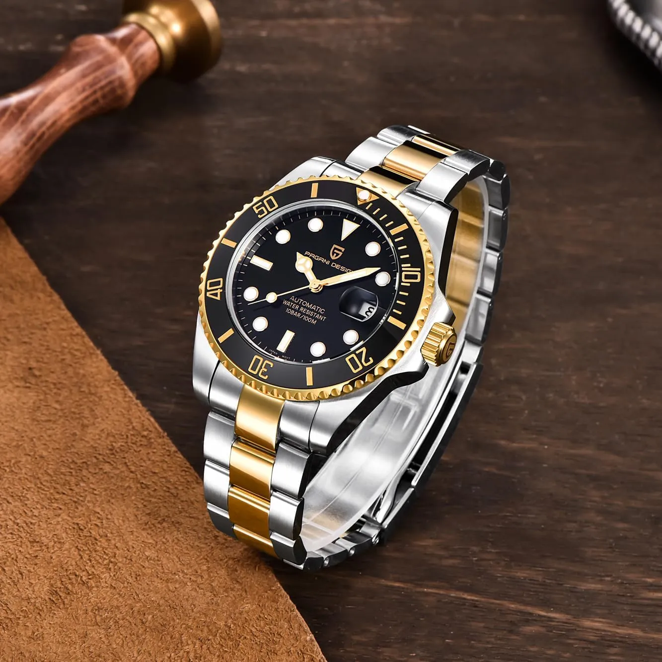 Pagani Design PD1639 Men's Mechanical Watch Luxury Ceramic Bezel Japanese Movement Stainless Steel Fashion Classic Automatic Watch Sapphire Glass Men's Watch