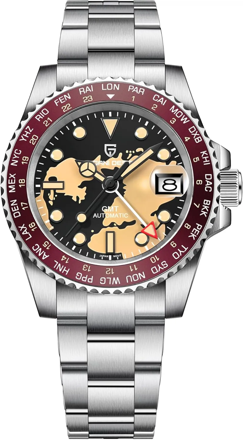 Pagani Design Watches for Men Automatic GMT NH34 PD1758 TMI Japan Movement Sapphire Glass Waterproof Watch