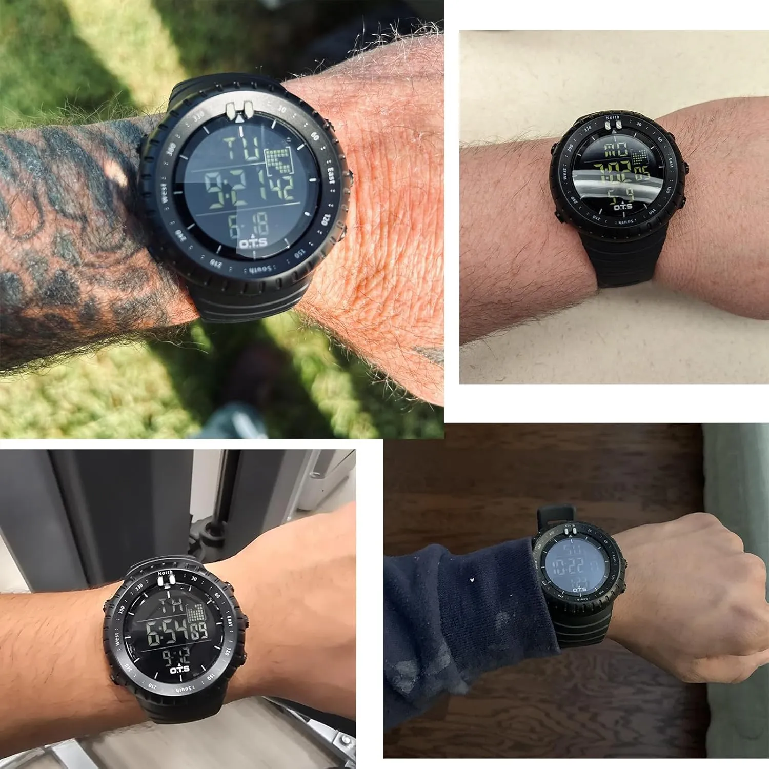 PALADA Men's Digital Sports Watch Waterproof Tactical Watch with LED Backlight Watches for Men