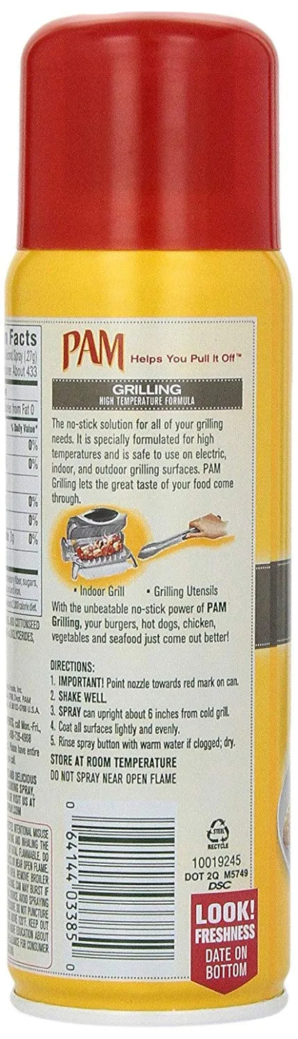 PAM No-Stick Cooking Oil Spray for Grilling 5 oz (Pack of 12)