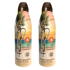Panama Jack Instant Bronzer Sunscreen - SPF 8, Antioxidant, Moisturizing, PABA, Paraben, Gluten & Cruelty Free, Water Resistant (80 Minutes), 5.5 OZ (Pack of 2)