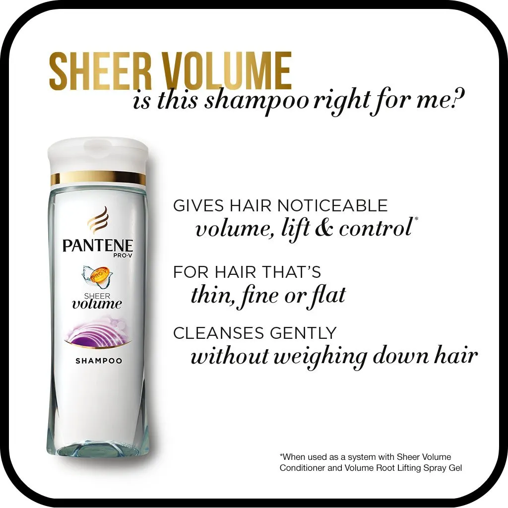 Pantene Pro-V Sheer Volume Silicone Free Shampoo - 25.4 oz