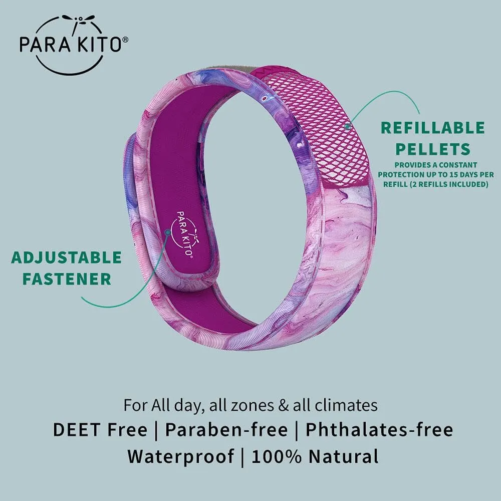 PARA'KITO Mosquito Insect & Bug Protection Wristband - Mosquito Stickers, Bug Spray Alternative Essentials for Beach, Camping, Desert Hiking, Christmas Bonfires - Natural Essential Oils (Saturn)