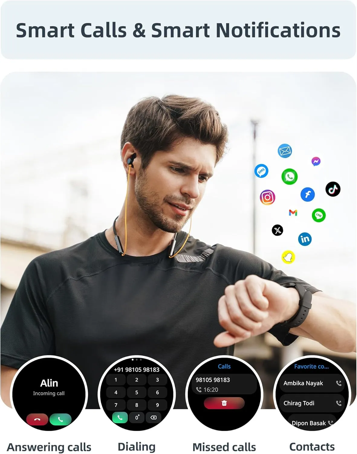 Parsonver Smart Watch for Men Women(Answer/Make Calls), 5ATM Waterproof Swimming Monitor, 44mm HD Screen Fitness Tracker 100  Sport Modes, Heart Rate Sleep Monitor, Smartwatch for Android iOS, Black