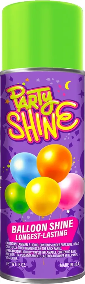 Party Shine Balloon Shine Spray, Silicone Spray for Latex Balloons, Balloon Spray Shine, Waterproof, Fragrance-free and Less Slippery Formula, Perfect for Balloon Décor, Parties, Events, 13oz (1 Pack)