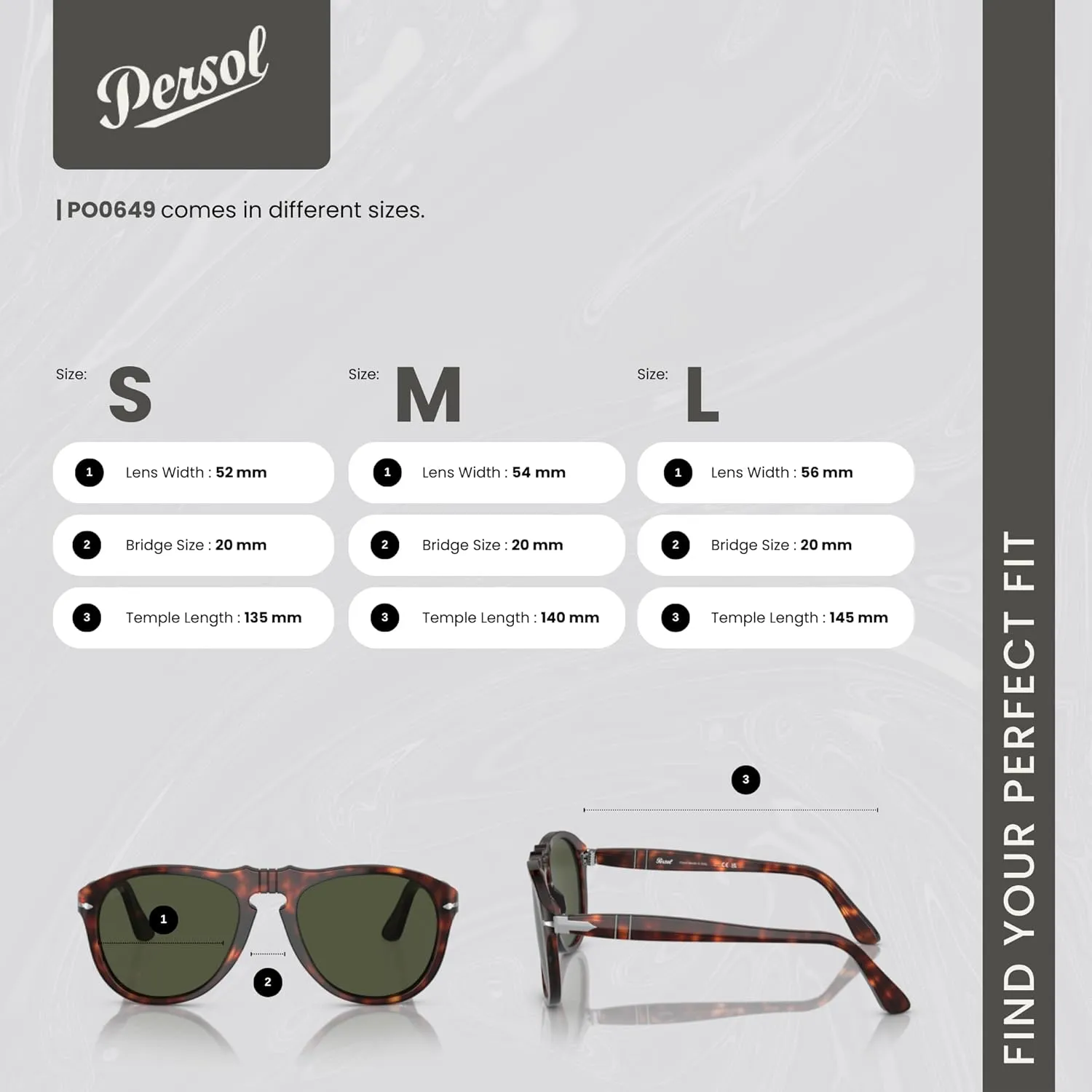 Persol PO0649 Aviator Sunglasses for Men   BUNDLE With Designer iWear Eyewear Kit
