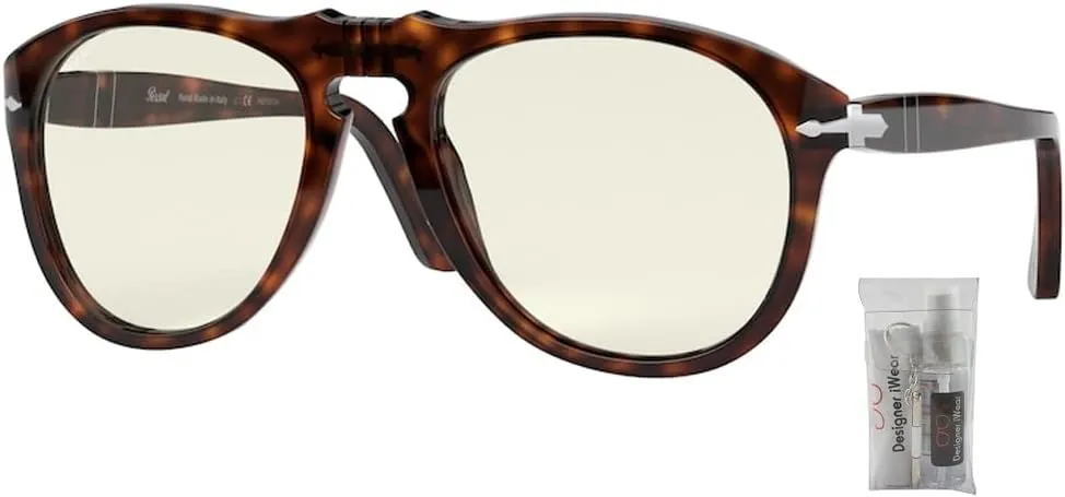 Persol PO0649 Aviator Sunglasses for Men   BUNDLE With Designer iWear Eyewear Kit