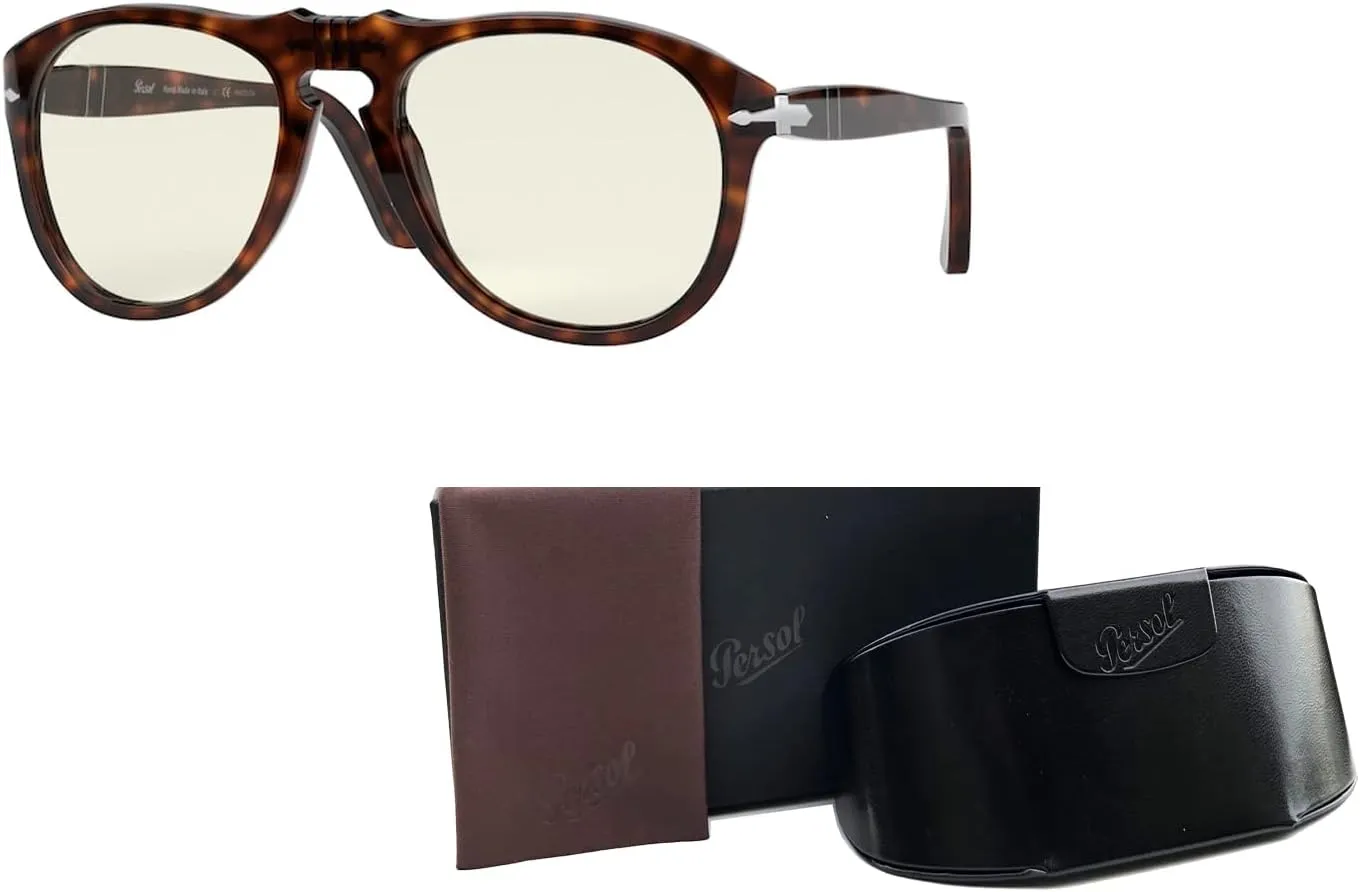 Persol PO0649 Aviator Sunglasses for Men   BUNDLE With Designer iWear Eyewear Kit