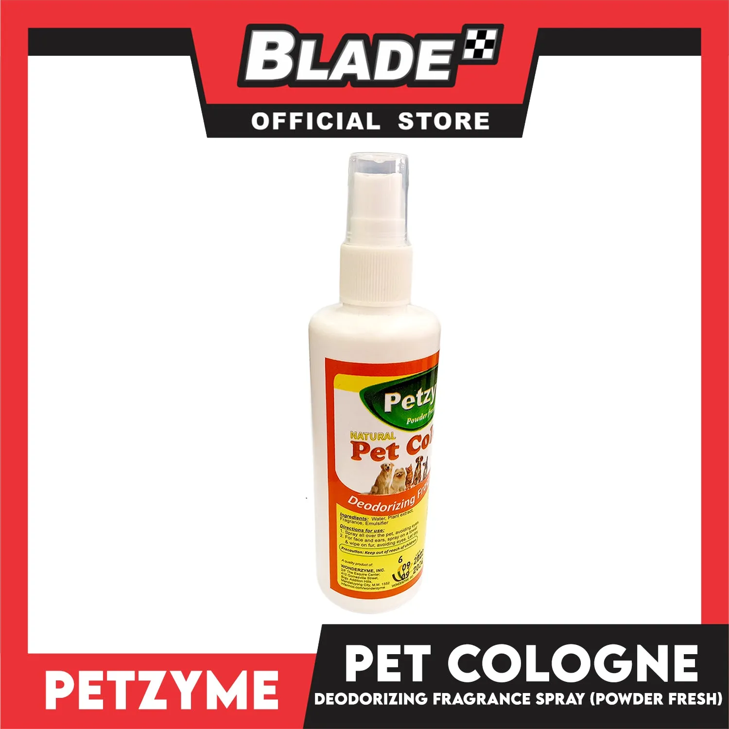 Petzyme Natural Pet Cologne 100ml Deodorizing Fragrance Pets Spray