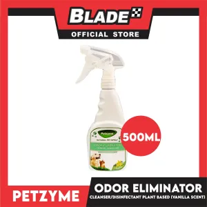 Petzyme Pet 3 in 1 Spray 500ml (Vanilla Scent) Natural Pet Spray, Odor Eliminator, Cleanser, Disinfectant Pets Spray