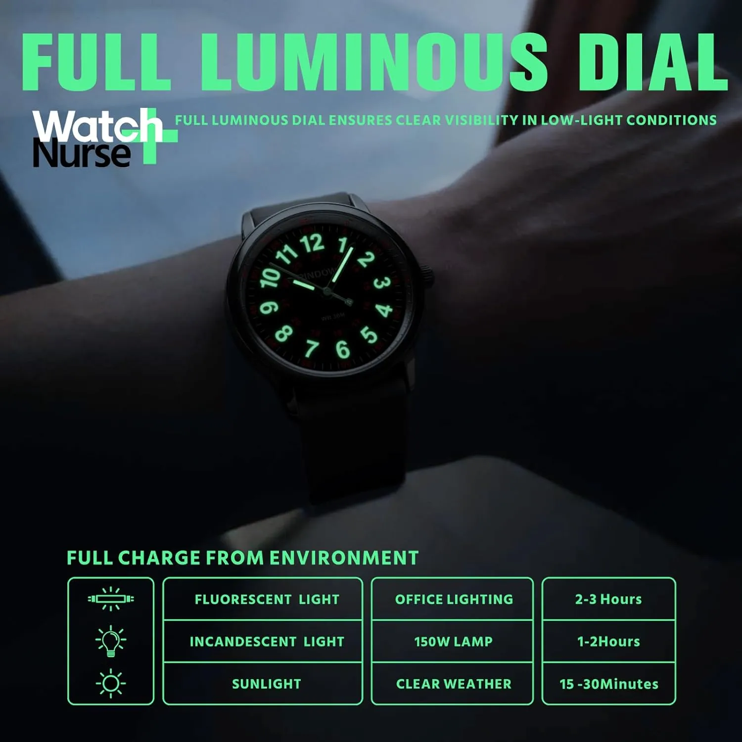 PINDOWS Women Analog Quartz Wrist Watch with Silicone Strap for Young Women Students Easy Read Waterproof Unisex Luminous Dial