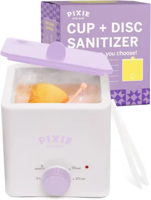 Pixie Menstrual Cup & Disc Boiler Sterilizer - Easily Submerge & Clean Your Period Cup in Boiling Water! Kills 99.9% of Germs with Cleaner Boiling Solution - The Most Soothing Way to Wash Your Cup