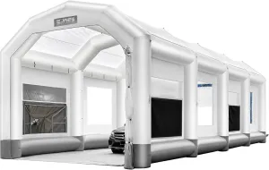 Platinum Series 50x19x17Ft Large Inflatable Spray Paint Booth with Blowers for Aircraft Parts, Buses, Vehicles Restoration; Dust-Free Workspace for Custom Paint Job
