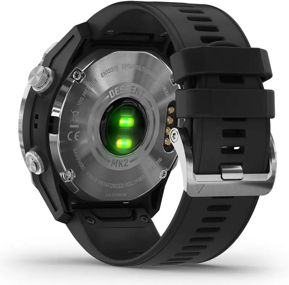 PlayBetter Garmin Descent Mk2 (Stainless Steel/Black) Dive Computer Watch Bundle - Air Integration, Multisport Training Features - Includes Portable Charger, Wall Adapter & Hard Case