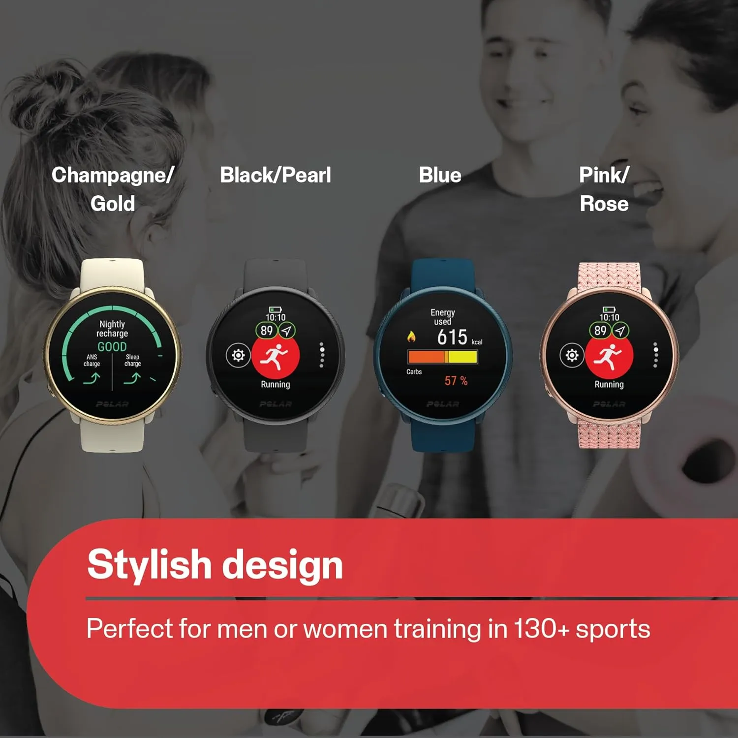 POLAR Ignite 2 Series Water Resistant Smartwatch with GPS, Heart Rate Monitoring, Sleep Analysis and Personalized Fitness Tracking, S-L, for Men or Women, Champagne/Gold