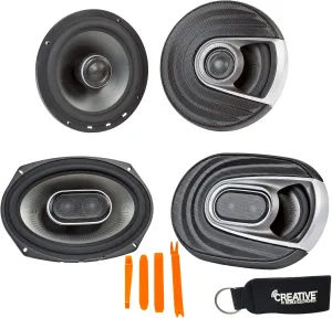 Polk MM652 6.5" Front Coaxial and Rear MM692 6x9 Speaker System Bundle Includes 2 Pair