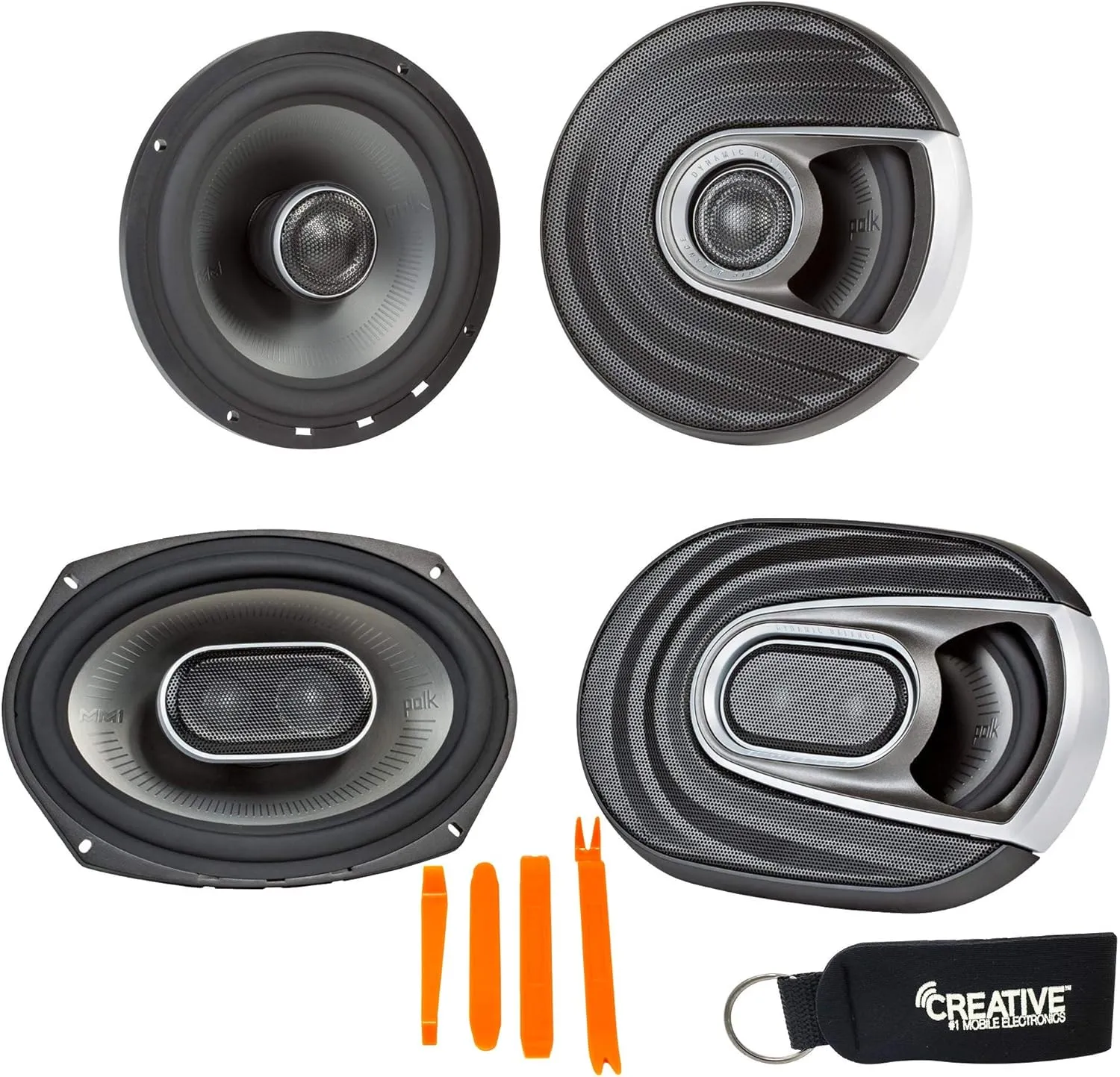 Polk MM652 6.5" Front Coaxial and Rear MM692 6x9 Speaker System Bundle Includes 2 Pair