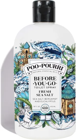 Poo-Pourri Before-You-Go Toilet Spray, Fresh Sea Salt, Refill Bottle 16 Fl Oz - Sea Salt Bergamot Eucalyptus
