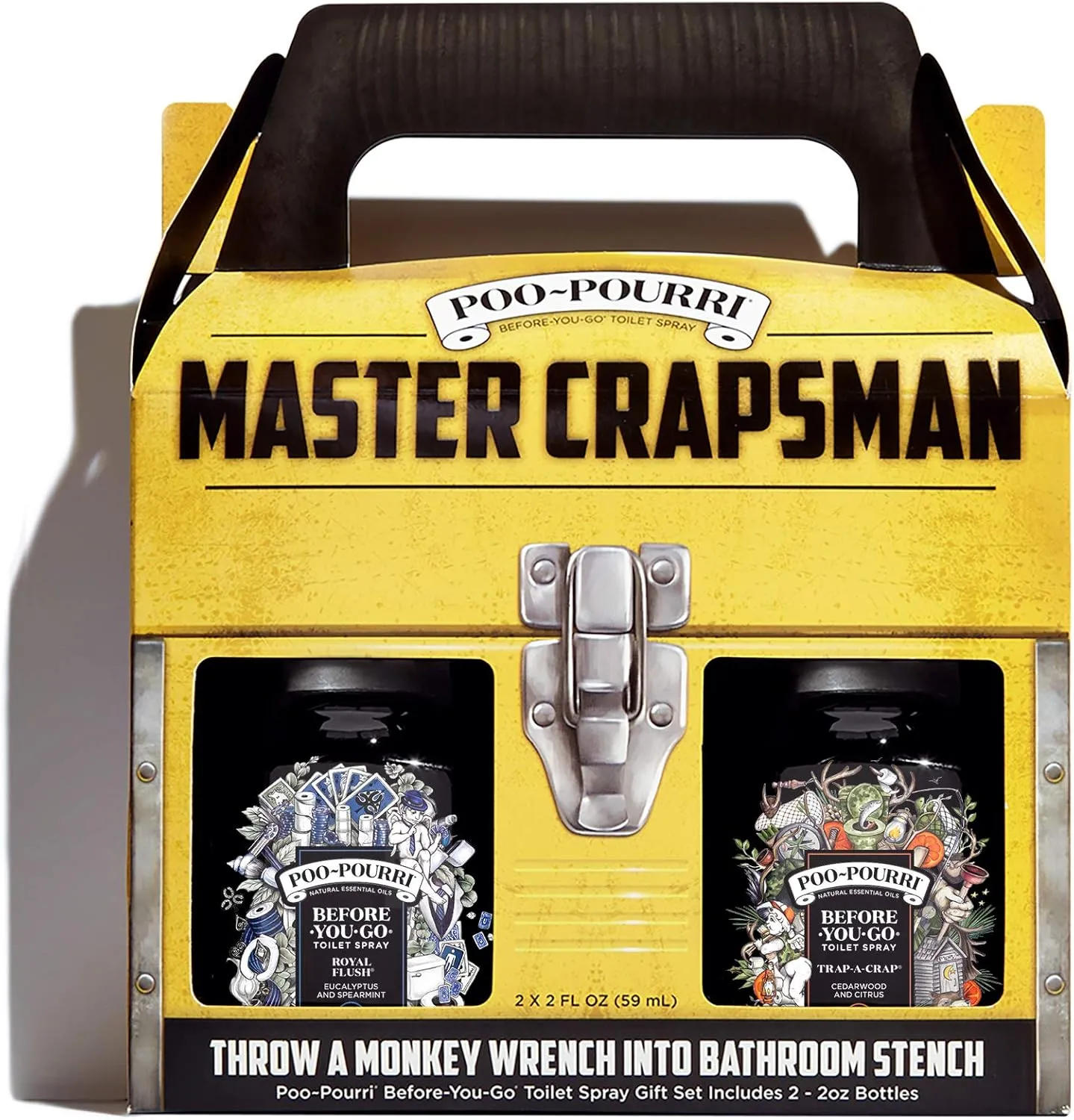 Poo-Pourri Before-You-Go Toilet Spray, Master Crapsman, Gift Set Variety 2 Fl Oz - Royal Flush and Trap-A-Crap