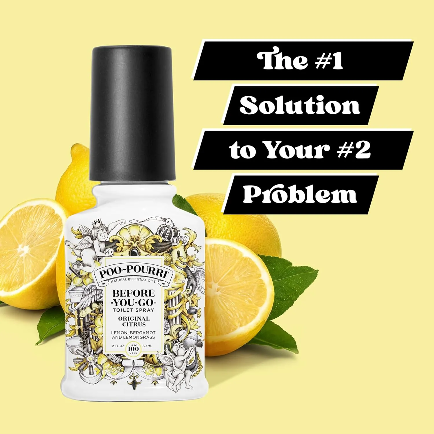 Poo-Pourri Before-You-Go Toilet Spray, Original Citrus, 2 Fl Oz - Lemon, Bergamot and Lemongrass (Pack of 2)