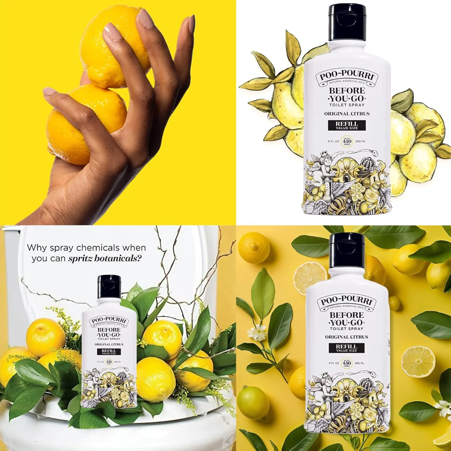 Poo-Pourri Before-You-go Toilet Spray Refill (Sprayer not Included), Original Citrus Scent, 9 Fl Oz