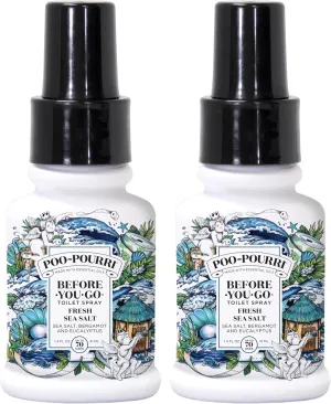 Poo-Pourri Toilet Spray, Fresh Sea Salt, 1.4 Fl Oz - Sea Salt, Bergamot and Eucalyptus 2 Pack