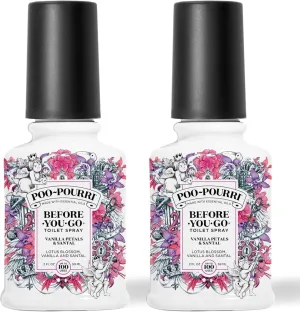Poo-Pourri Vanilla Petals & Santal 2 Ounce Lotus Blossom, Vanilla & Santal Pack of 2