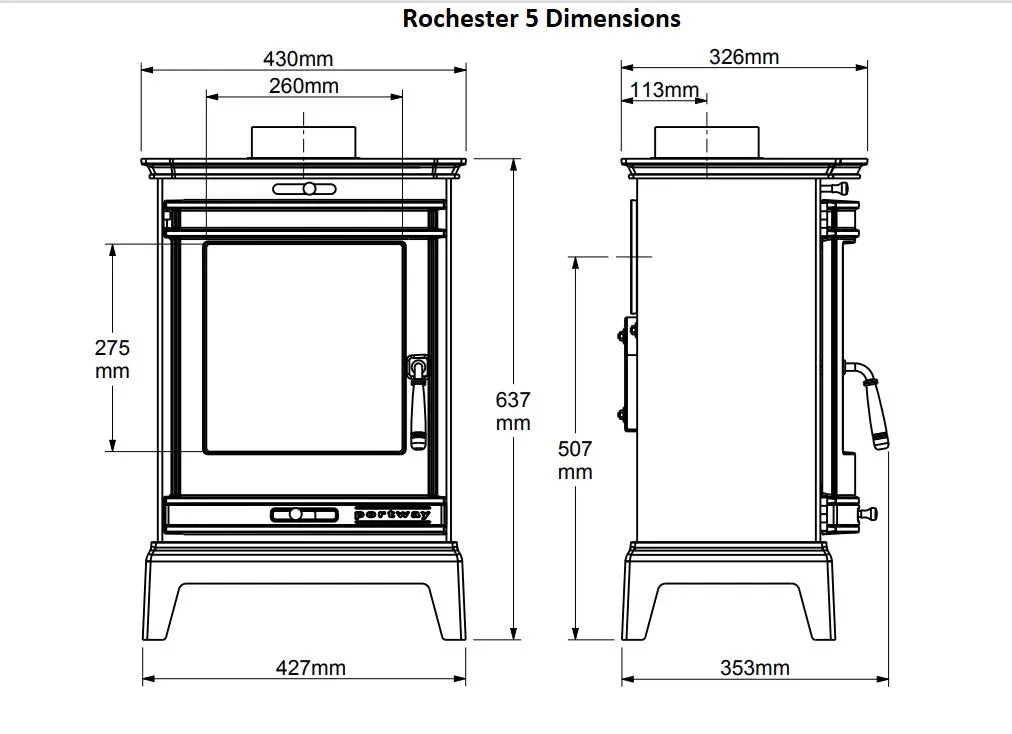 Portway Rochester Multifuel/Log Burner Stove Fireplace