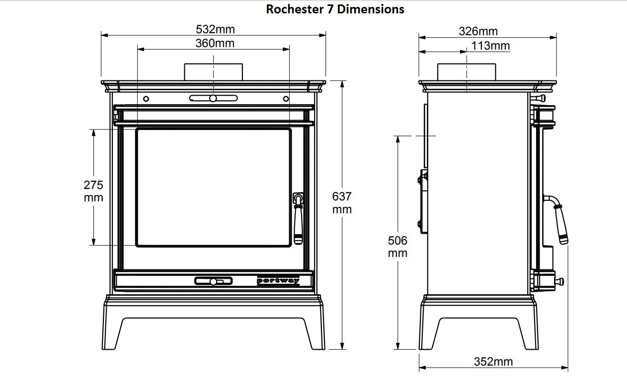 Portway Rochester Multifuel/Log Burner Stove Fireplace