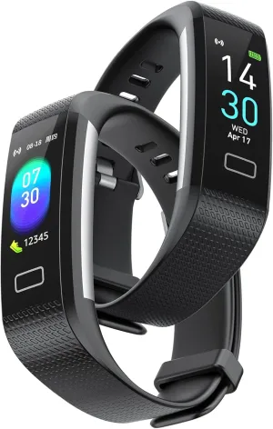 Portzon Fitness Tracker with Heart Rate Sleep Health Monitor for Men and Women, Waterproof Activity Step Tracker