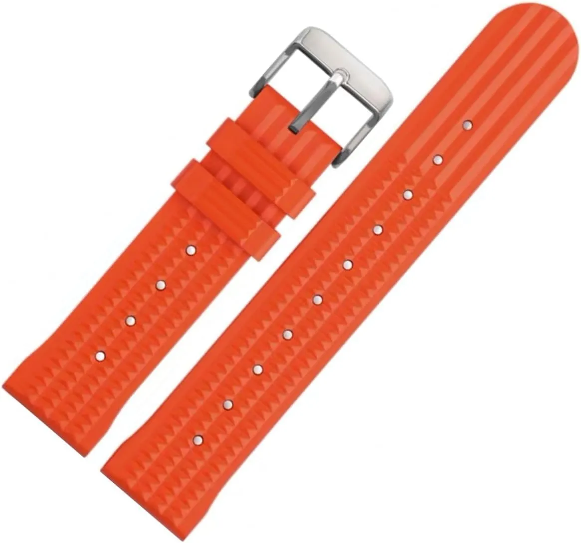 Premium Rubber Waffle Watch Strap- Waterproof Replacement Watch Band- Soft Rubber Watchbands for Men & Women- For Divers & Sports Watches- Suitable for Seiko & Most Watches- 20mm 22mm