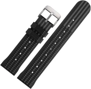 Premium Rubber Waffle Watch Strap- Waterproof Replacement Watch Band- Soft Rubber Watchbands for Men & Women- For Divers & Sports Watches- Suitable for Seiko & Most Watches- 20mm 22mm