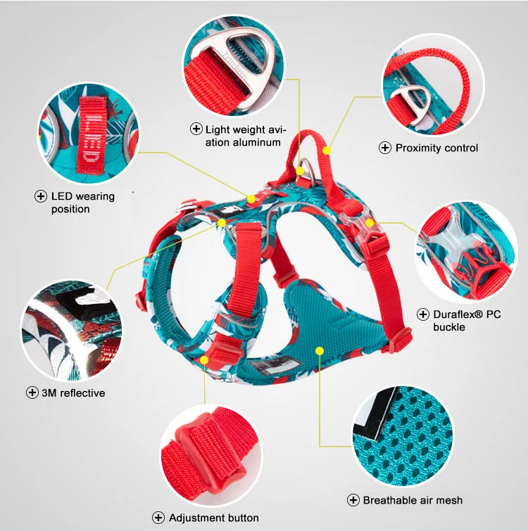Premium Tropic Thunder Edition Dog Harness - No Pull Dog Harness with Quick-Release Neck Strap