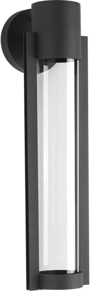 Progress Lighting Z-1030 LED Collection 1-Light Clear Glass Modern Outdoor Medium Wall Lantern Light Textured Black, 20.00x5.13x5.13