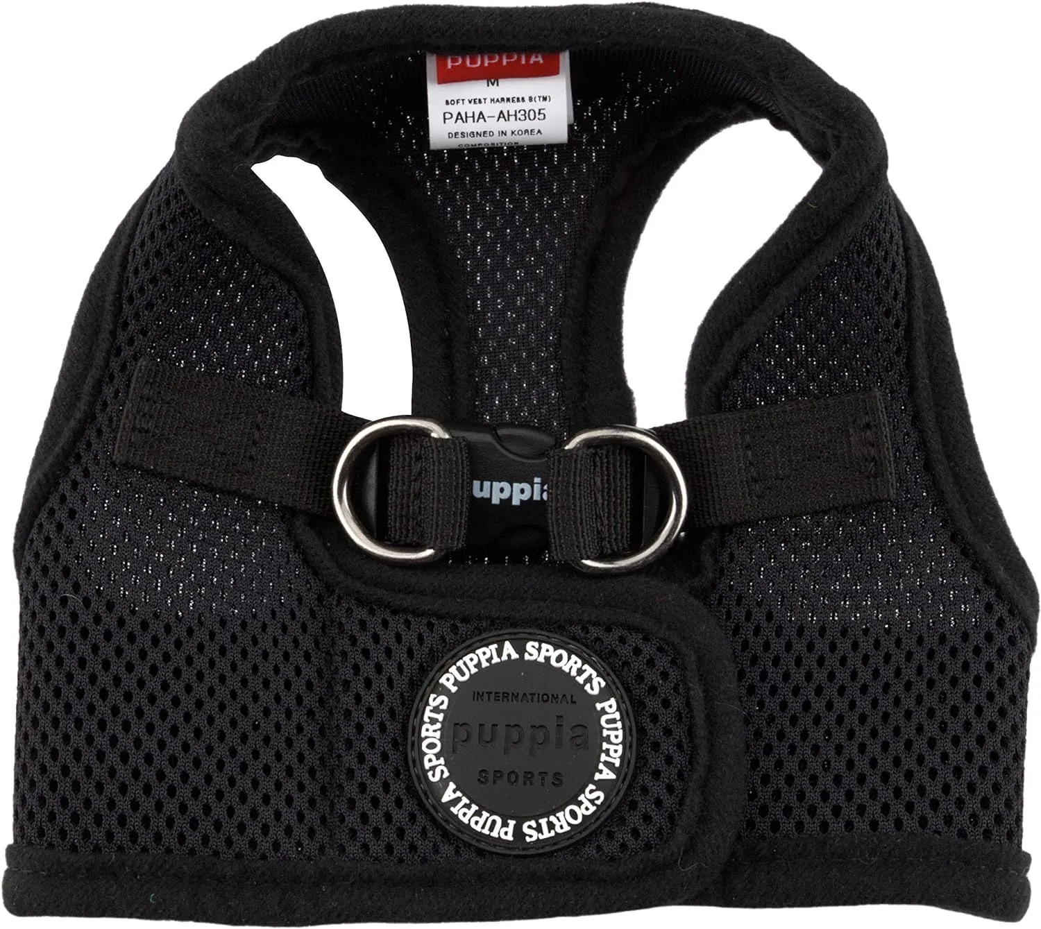 Puppia Soft Vest Dog Harness - Black - Medium