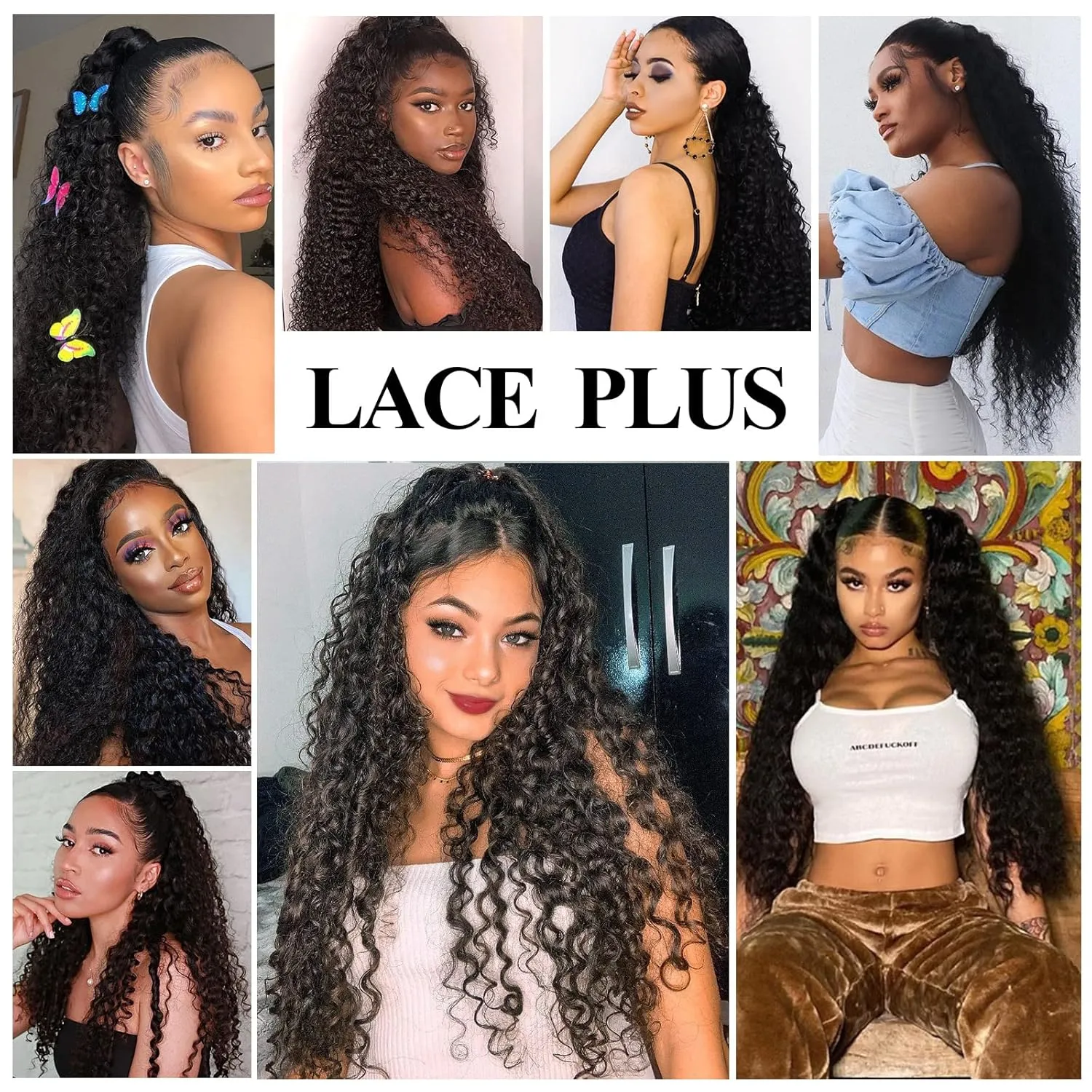 "LACE PLUS 32 Inch Long Curly Ponytail Hair Extension - Synthetic Instant Clip Drawstring Ponytail - Heat Resistant - Dark Brown (#2), 6.70OZ