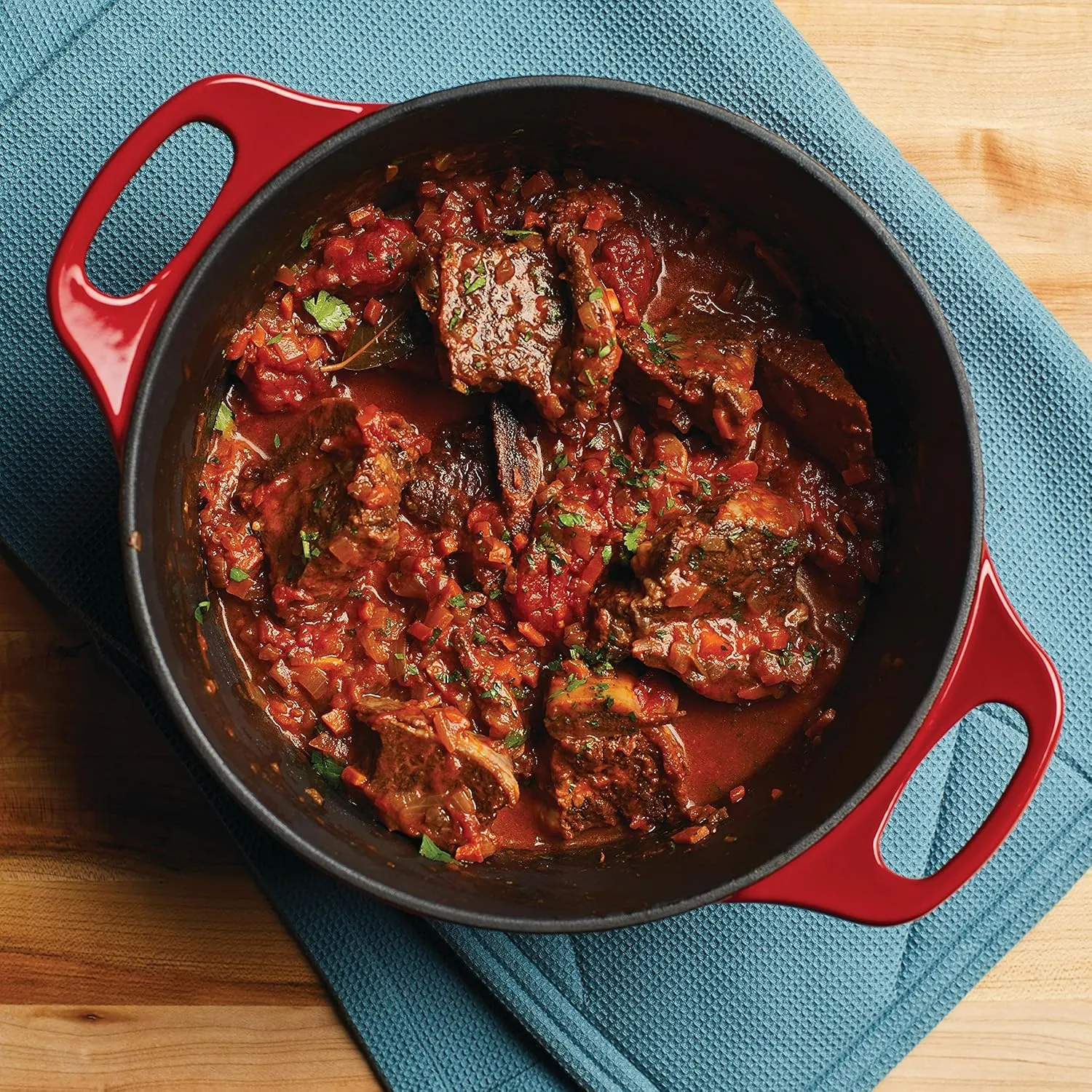 Rachael Ray Enameled Cast Iron Dutch Oven/Casserole Pot with Lid, 5 Quart, Red